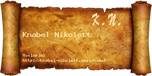 Knabel Nikolett névjegykártya